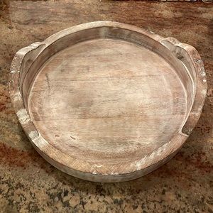 Round Wooden Breakfast Tray